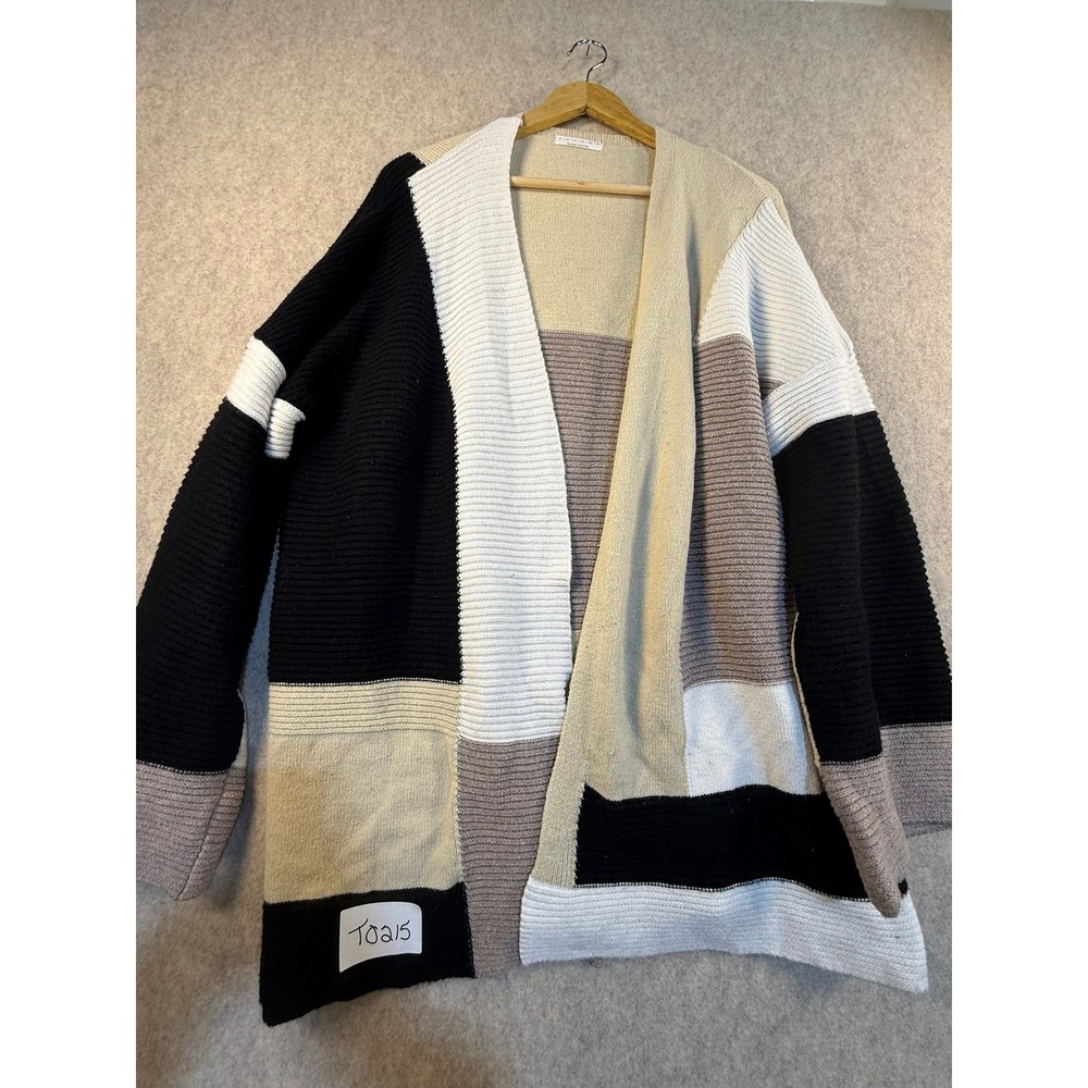 Exlura Colorblock Patchwork Open Front Cardigan S… - image 1